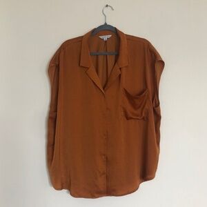 Ophelia Roe Rust Oversized Button Up - 3X